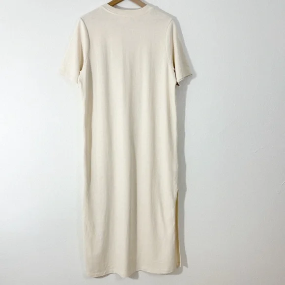 Sezane Emy Dress in Cream Button Shoulder 100% Organic Cotton Size XXL - Picture 10 of 10